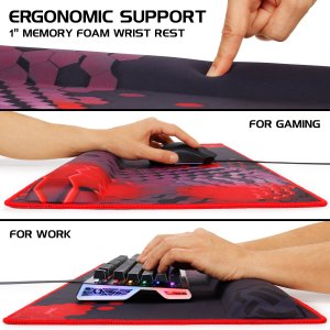 Generic ENPCPXW100RDWS Extended Gaming Mouse Pad W Wrist Rest