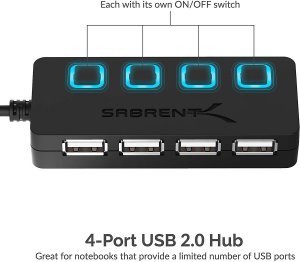 Sabrent HB-UMLS 4-port Usb 2.0 Hub