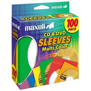 Hitach  Maxell Multi-color Cddvd Sleeves - Pack Of 100