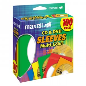 Hitach  Maxell Multi-color Cddvd Sleeves - Pack Of 100