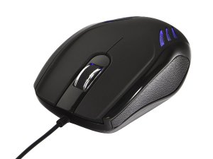 Monoprice 9255 Blu Streak 3-button Optical Mouse- Black