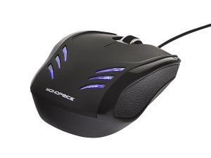 Monoprice 9255 Blu Streak 3-button Optical Mouse- Black