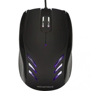 Monoprice 9255 Blu Streak 3-button Optical Mouse- Black