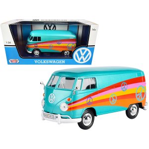 Motormax AVE 79583 Volkswagen Type 2 (t1) Delivery Van Peace Turquoise