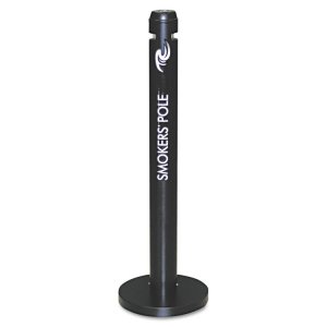 Rubbermaid RCP R1BK Commercial Freestanding Smoker's Pole - Round - 4 