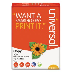 Universal UNV20030PLT Paper,recy,20lb,8.5x11,wh