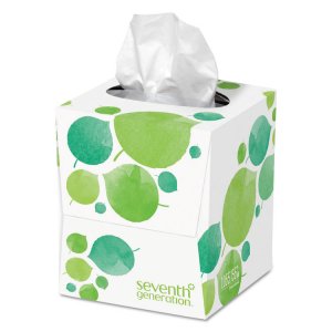 Seventh SEV 13719 100% Recycled Facial Tissues - 2 Ply - White - Paper