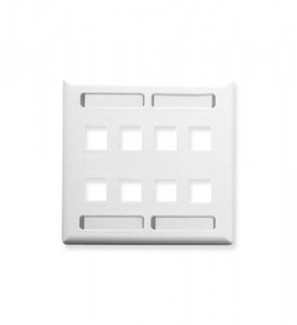 Cablesys IC107SD8WH Face Plate  Id  2-gang  8-port  White