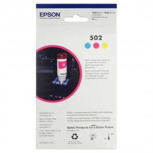 Original Epson EPST502520-S T502, Multi-color Ink Cartridges, Cmy 3-pa