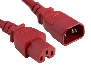 Enet C14C15-RD-10F-ENC C14 To C15 10ft Red Pwr Extension Cord