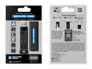 Securedata SU-KP-BL-64 64gb Usb Keypad Unlock Fips Security Drive