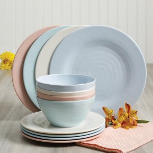 Gibson 123339.12 Melamine Pastel 12 Pc Dn Ware