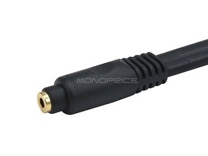 Monoprice 5612 Stereo F To 2rca M Cable 6in - Black