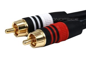 Monoprice 5612 Stereo F To 2rca M Cable 6in - Black