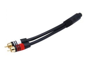 Monoprice 5612 Stereo F To 2rca M Cable 6in - Black