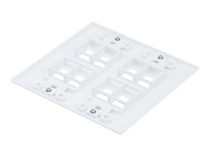 Monoprice 6835 Gang-2 Keystone Plate_ 8 Hole - White