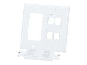 Monoprice 6835 Gang-2 Keystone Plate_ 8 Hole - White