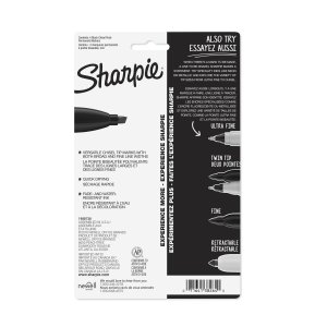 Dymo 38264 Sharpie Chisel 4pk Blk