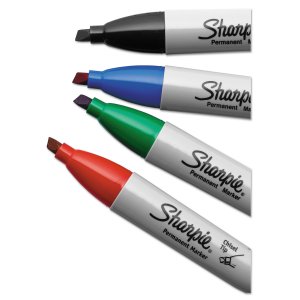 Dymo 38264 Sharpie Chisel 4pk Blk