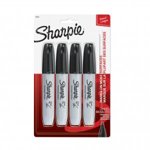 Dymo 38264 Sharpie Chisel 4pk Blk