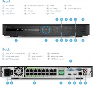 Amcrest NV5232E-16P 4k 32ch 16-port Poe Nvr