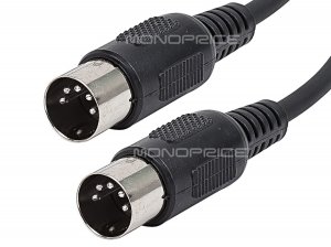 Monoprice 8534 Midi Cable With 5 Pin Din Plugs - Black