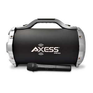 Axess SPBT1101SL Portable Bluetooth Speaker - Silver 6 Subwoofer Micfm