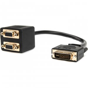 Rocstor Y10A219-B1 1ft Dvi-i To 2x Vga Adapter Mf