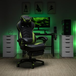 Ofm RSP-110-GRN Respawn Recline Gaming Chrfootrest Grn