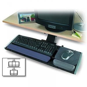 Kensington K60067 Underdesk Adjustable Keyboardmouse Platform With Wri