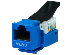 Monoprice 313 Cat5e Rj-45 Toolless Keystone  Blue