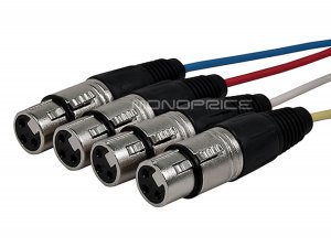 Monoprice 8764 Channel4 Xlr M To Xlr F Snake Cable 3ft