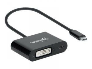 Manhattan 153423 Usb-c To Dvi Converter With Pd Port