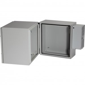 Black RMW5110AC-R2 Single Hinge Wall Mount Cabinet 8u - Climate Contro