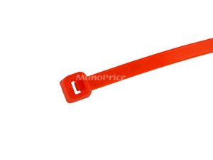 Monoprice 5758 Cable Tie 4 Inch 18lbs_ 100pcspk - Red