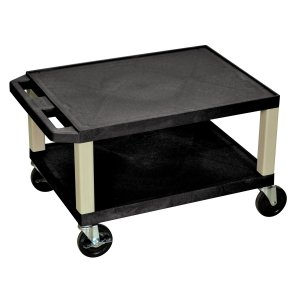 Luxor WT16-P 16h Av Cart - Two Shelves - Putty Legs