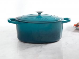 Gibson 109475.02 7 Qt Dutch Oven Crock Pot Teal