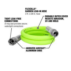 Flexzilla HFZG505YW 5ft Garden Hose With 34in Ght Fittings