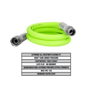 Flexzilla HFZG505YW 5ft Garden Hose With 34in Ght Fittings