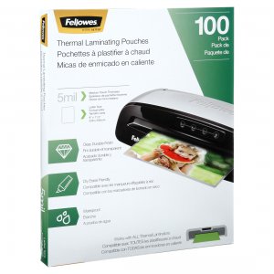 Fellowes RA49881 Thermal Laminating Pouches - Letter, 5 Mil, 100 Pack 