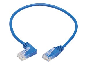 Tripp N204-S01-BL-LA 1ft Cat6 Eth Cbl Left Angled Utp Slim Mo