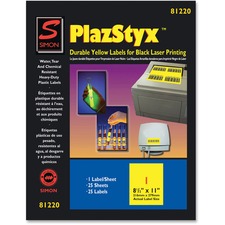 Simon SJP SL81220 Simon Sj Paper Plazstyx Durable Laser Printing Label