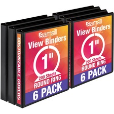 Samsill I08530 Value 1 Round Ring View Binder - 1 Binder Capacity - 20