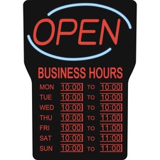 Royal RSB-1342E Business Hours Open Sign - 1 Each - Open, Business Hou