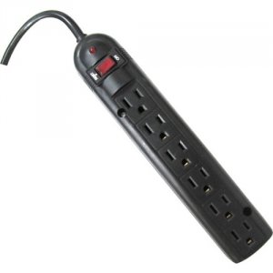 Weltron WSP-600PLF-6BK 6 Outlet Power Strip 525 6 Ft Cord Black