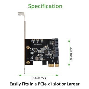 Syba SI-PEX40148 Pci-express 3.0 X1, 2-port Sata3 6gbs C