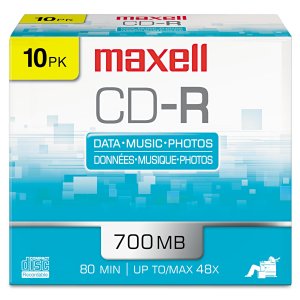 Hitach  Maxell Cd-r 700mb 48x 80 Min Slim Jewel Case 10 Pack