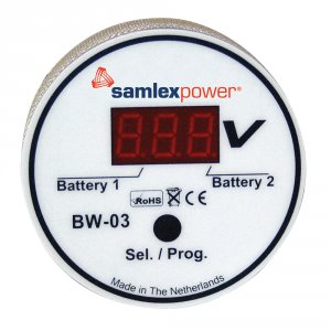 Samlex BW-03 Samlex Dual Battery Monitor - 12v Or 24v - Auto Detection