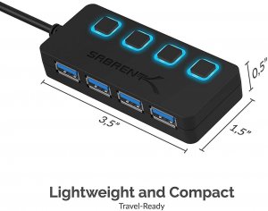 Micropac HB-UMP3 Sabrent 4-port Usb 3.0 Hub With Individual Power Swit