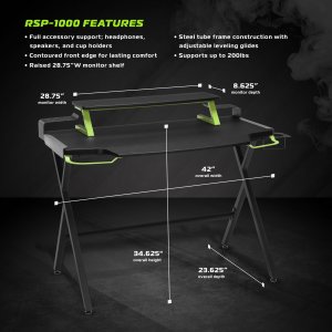 Ofm RSP-1000-GRN Respawn Gaming Desk Green